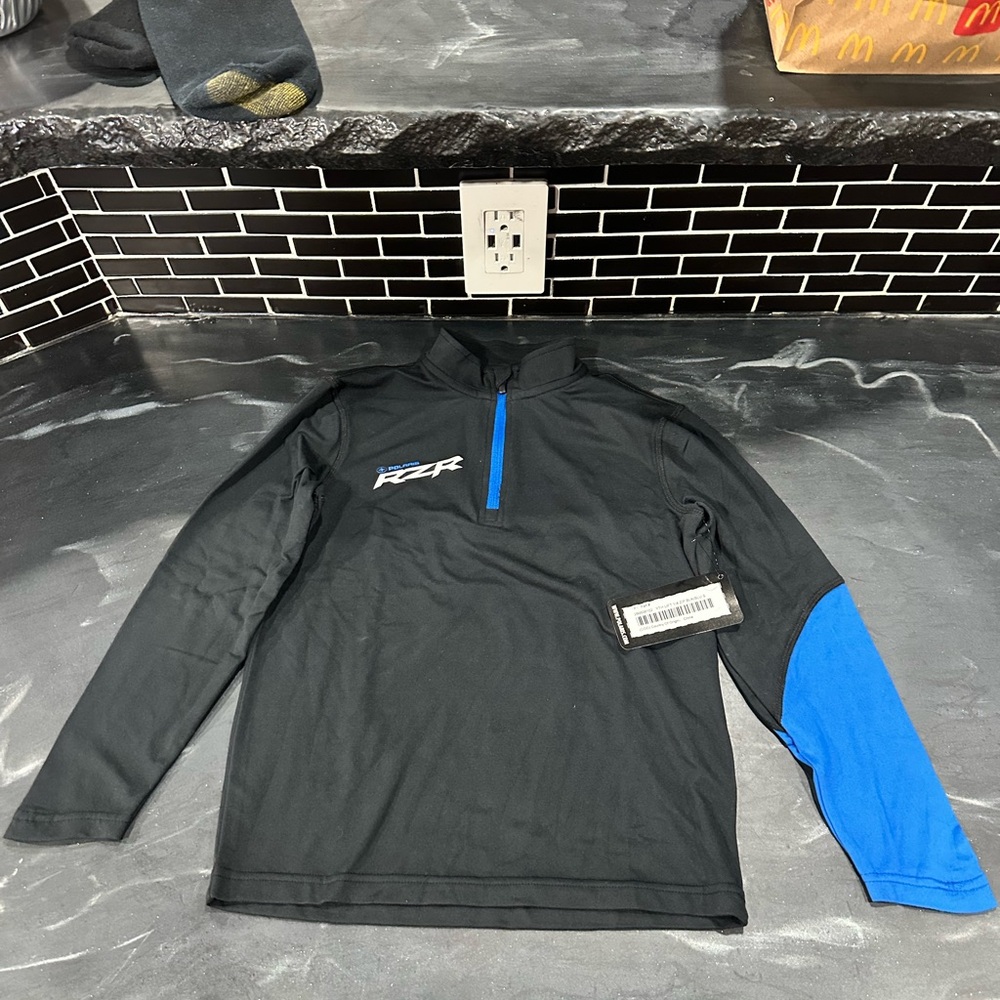 Kids Long Sleeve Black and Blue Shirt